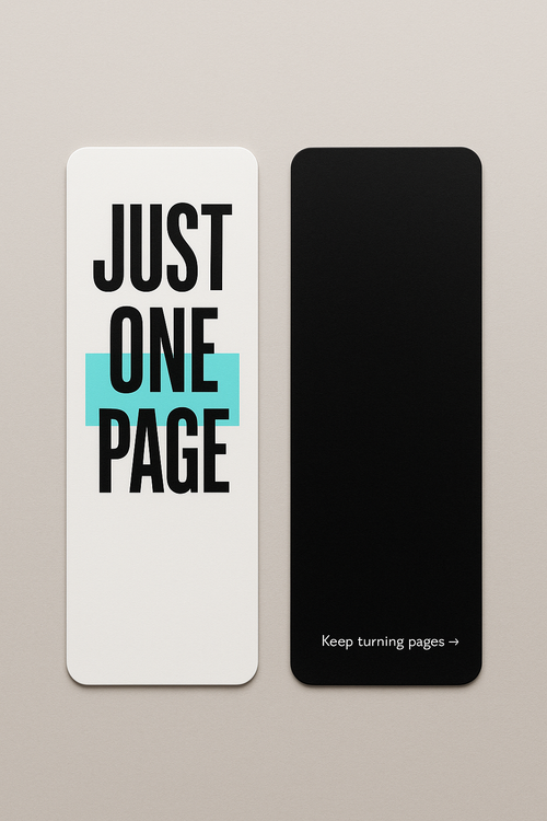 Bookmark – “JUST ONE PAGE”